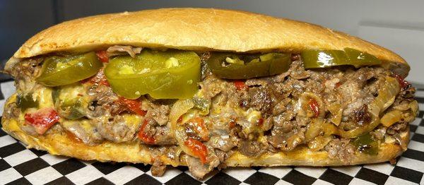 Jalapeño mushroom cheesesteak