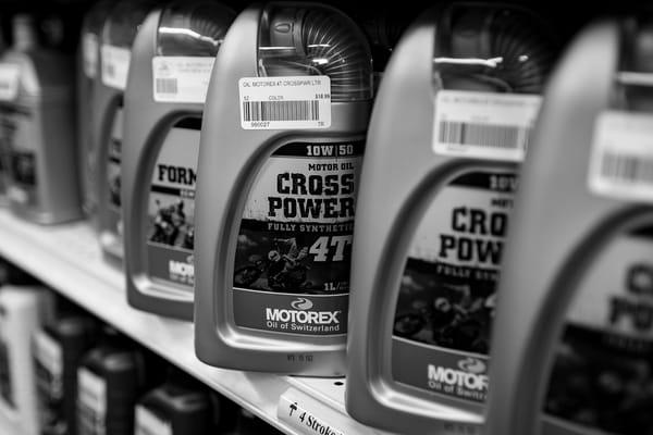 Our service department uses OEM recommended Motorex oil and genuine KTM/Husqvarna parts for all repairs.