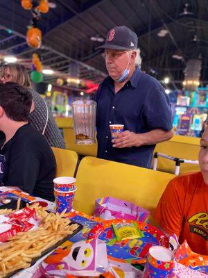 Papa and birthday party at United skates for Cassidy