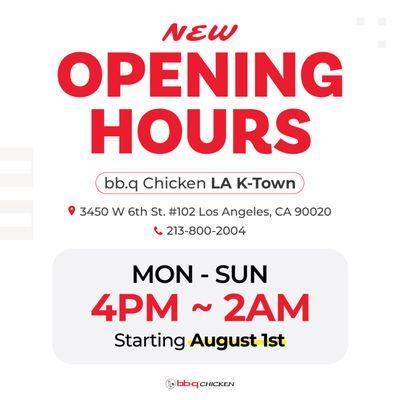 changing opening hours