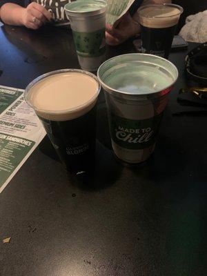 Green beer and Guinness