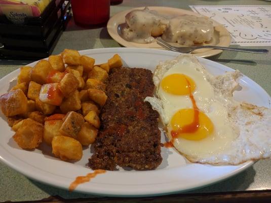 Eggs goetta and home fries