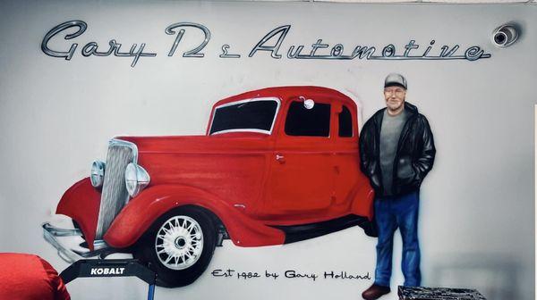 A mural tribute to Gary D! Located in our lobby.