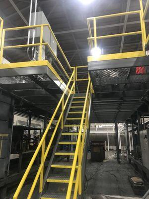 Safety Yellow in stairway platform