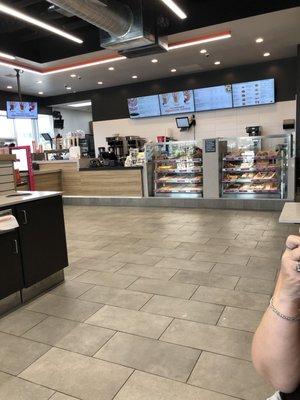 The Dunkin Doughnut counter where you'd order doughnuts coffee etc.