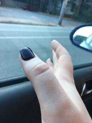 Left the salon with a scraped nail.