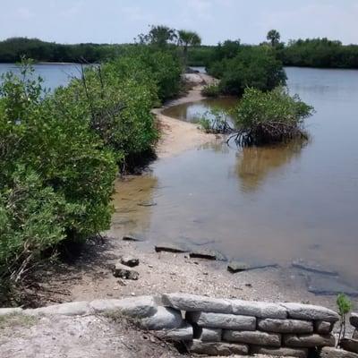 Dead end section of trail near Bicentennial Park