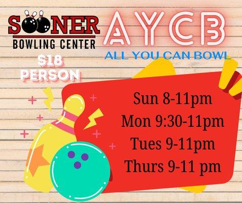 All You Can Bowl Special!