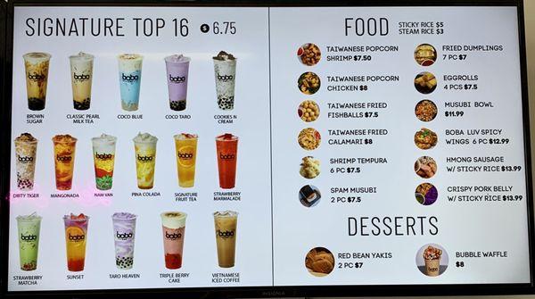 Menu: Signature Top 16 + Food & Desserts p.3 (July 2023)