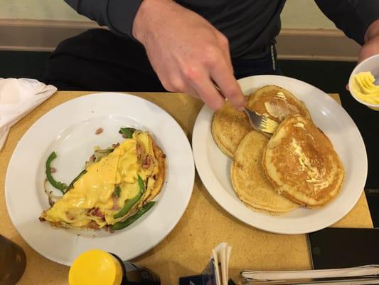 Western omelette with pancake upgrade