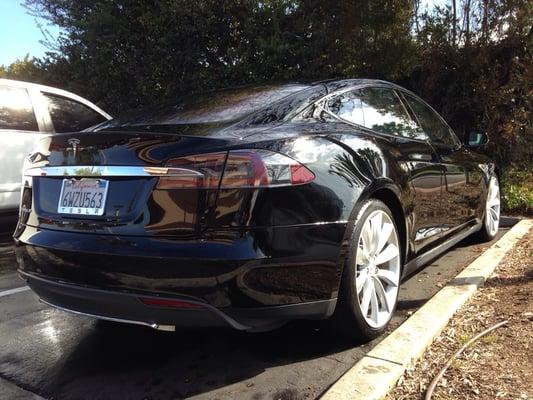 Beautiful Tesla getting a good wash.