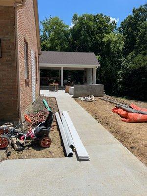 CONCRETE SIDEWALK & OUTDOOR COVERED PORCH