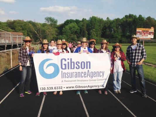 Some of our staff walking the opening lap at Relay for Life of Liberty!