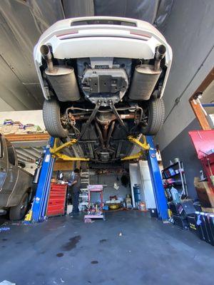 Mustang up on the lift