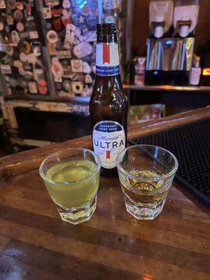 Pickleback shot and an Ultra