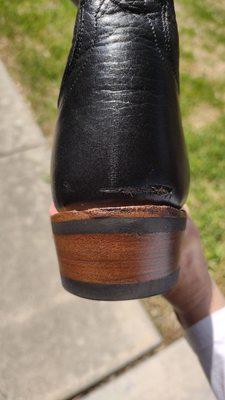 Damaged heel.