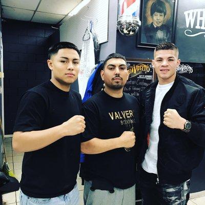 Blessed Danny Gonzales and Brian Gallegos from TMT Mayweather Promotions with a fresh cut.