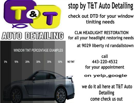 We also do tint & headlights RESTORATION so stop by 9029 Liberty Rd 21133 or call 4432204532