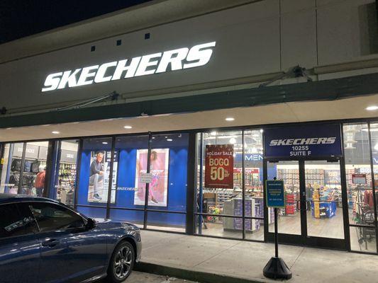 Storefront at night