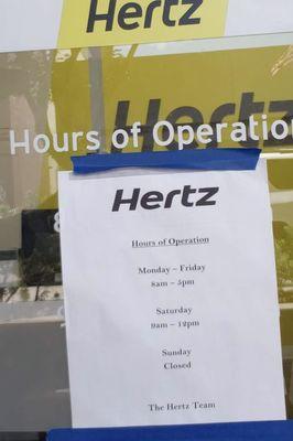 hertz san pedro hours of operation