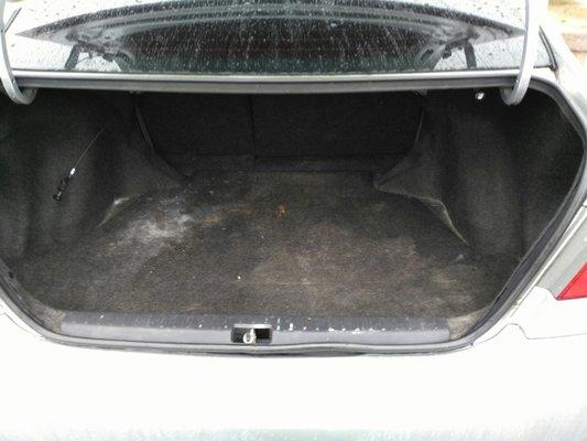 Moldy trunk of the '06 Toyota Camry they gave me as my first rental...