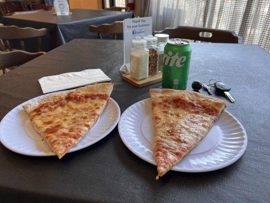 My two slices and drink.