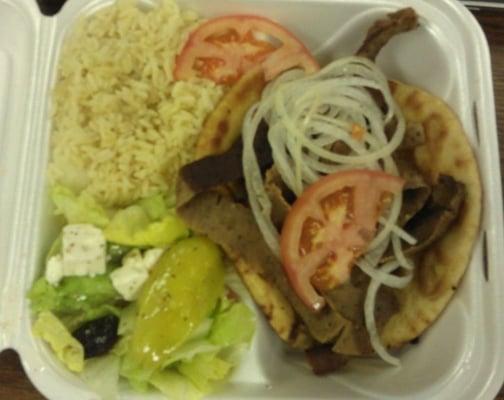 Gyro platter from Myconos, as delivered by the Meal Mobile