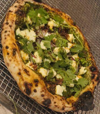 Palak Paneer on Pizza