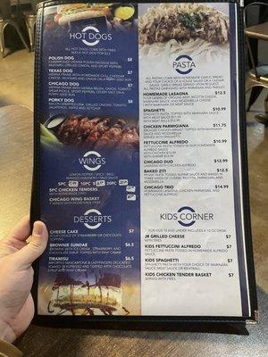 Menu (updated 1/2/2022)