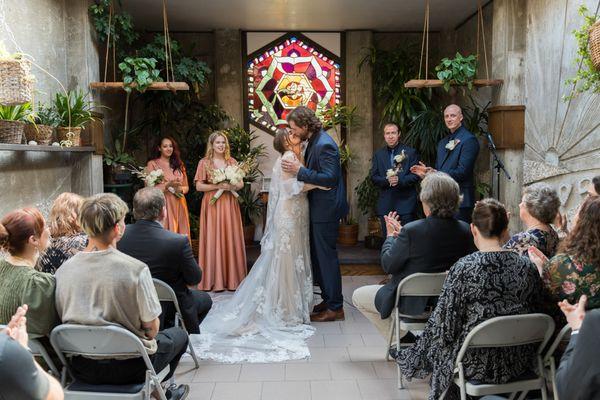 first kiss inside the chapel