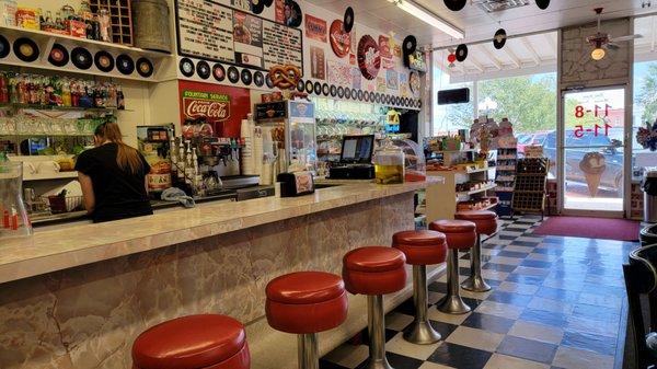 Soda fountain counter