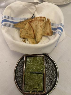 Pita bread with an amazing dipping sauce