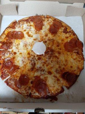 That's the pepperoni pizza you get