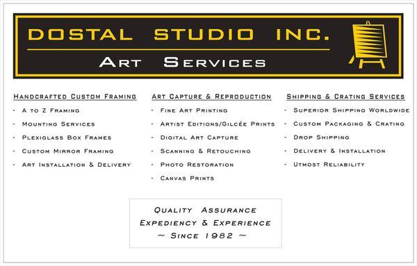 Dostal Studios delivers the highest quality framing, shipping, & printing services.