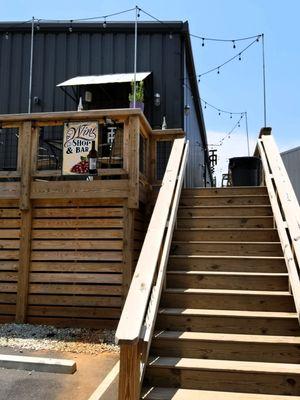 Front door (at the back of the building) at the TASTING ROOM in Travelers Rest, South Carolina.