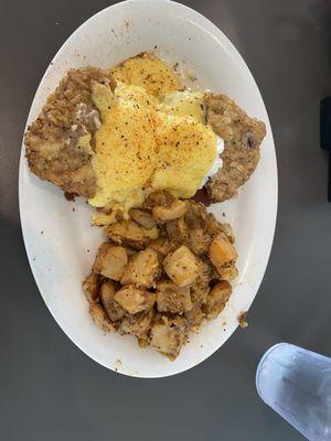 Chicken fried steak Benedict