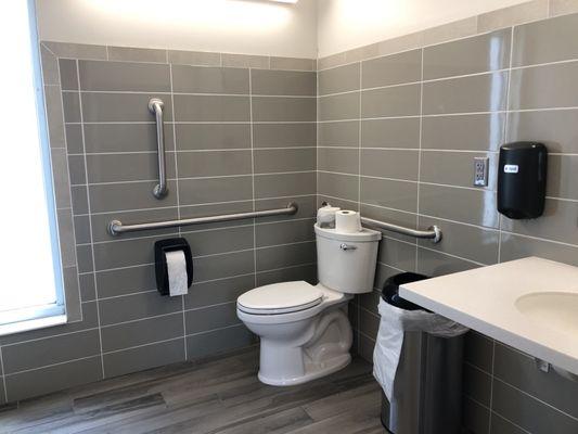 Huge new bathrooms by the observation tower.