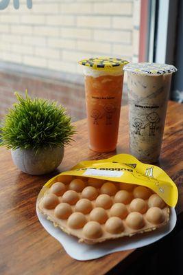 C1. Freshly Squeezed Lemon Jasmine Green Tea/Black Tea (L) A4. Milk Tea with Oreo Cookies & Puff Cream (L) H1. Original Bubble Waffle