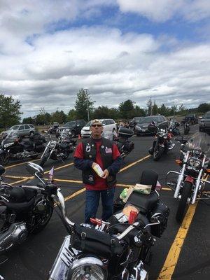 Me enjoying a day out with the gentleman on riding for the kids charity motorcycle run for brain tumors