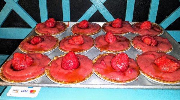 Raw fruit tarts from our sister company In Your Face Delights make a perfect finish to your healthy meal.