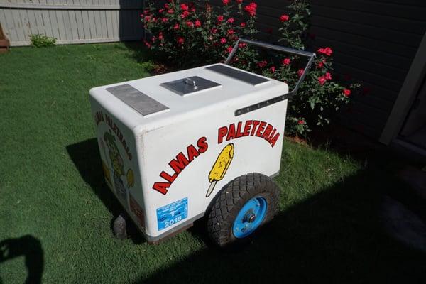 Cart we rented for wedding reception