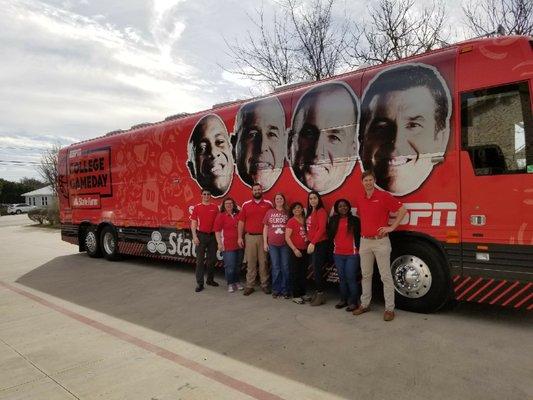 State Farm awarded my team for our outstanding Good Neighbor service the Game Day Bus tour.  We held an event at Cabelas in Buda, Texas.