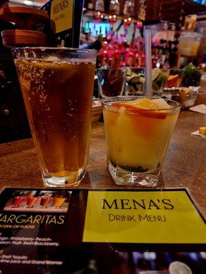 Yummy meltdown margarita with grand Marnier and cold pacifico beer!