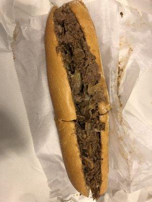 Cheesesteak with onions and mushrooms