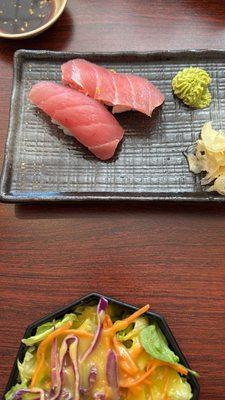 Hamachi "toro" and salad