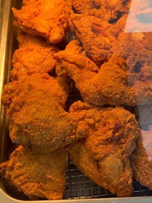 Fresh, double hand-breaded bone-in chicken!