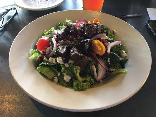 Pomegranate feta salad with steak