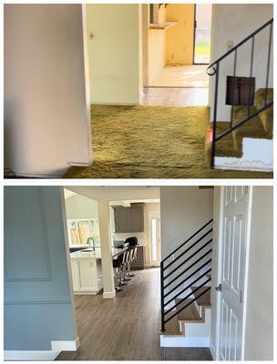 Entryway before and after.