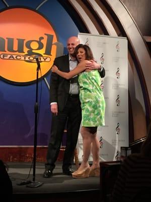 As chairman of Children's Music Fund, Ara got to speak onstage of the world famous Laugh Factory.