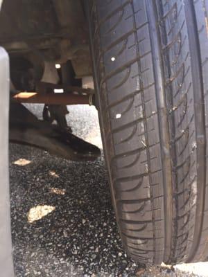 Cut Tire from Tire slamming into fender well.